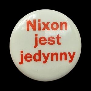 1968 Nixon Campaign Pinback‎ Button Nixon jest jedynny Polish Foreign LANGUAGE